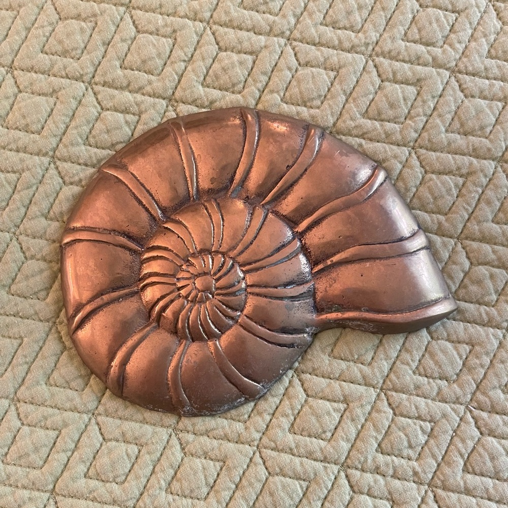 Vintage Brass Seashell Sculpture